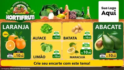 Modelo de TV para TV Horizontal com o tema Segunda e Terça do Hortifruti para Hortifrúti