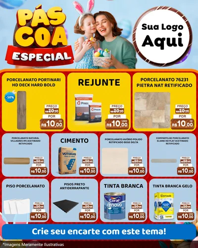 Modelo de Rede Social para Feed Instagram com o tema Páscoa Especial para Pisos e revestimentos