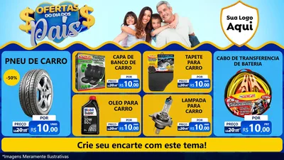 Modelo de TV para TV Horizontal com o tema Ofertas do Dia dos Pais para Auto peças