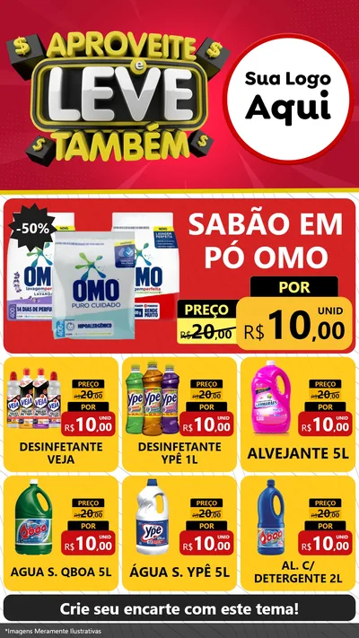 Modelo de Rede Social para Stories com o tema Aproveite e Leve Também para Produtos de Limpeza
