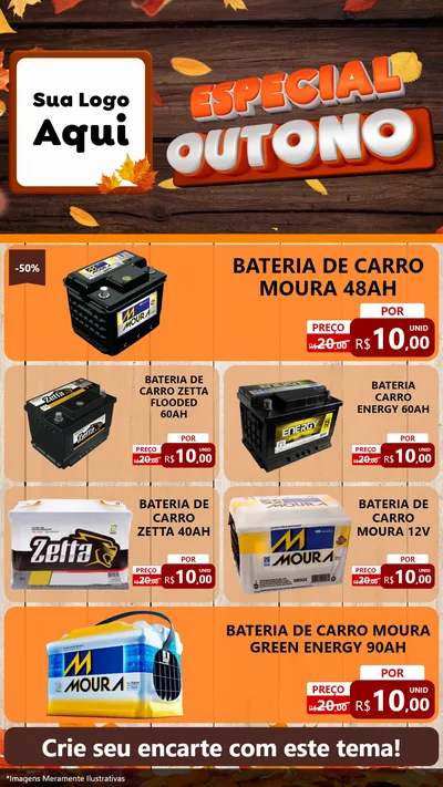 Modelo de TV para TV Vertical com o tema Especial Outono para Baterias Elétricas