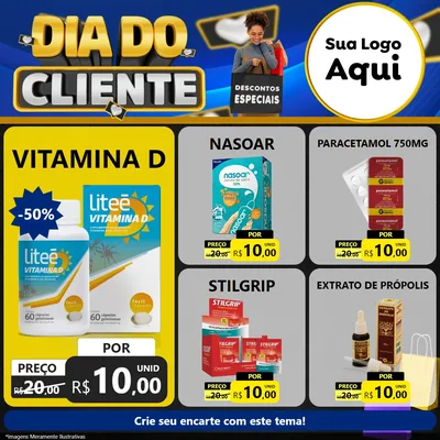 Modelo de Rede Social para Feed Facebook com o tema Dia Do Cliente para Farmácia