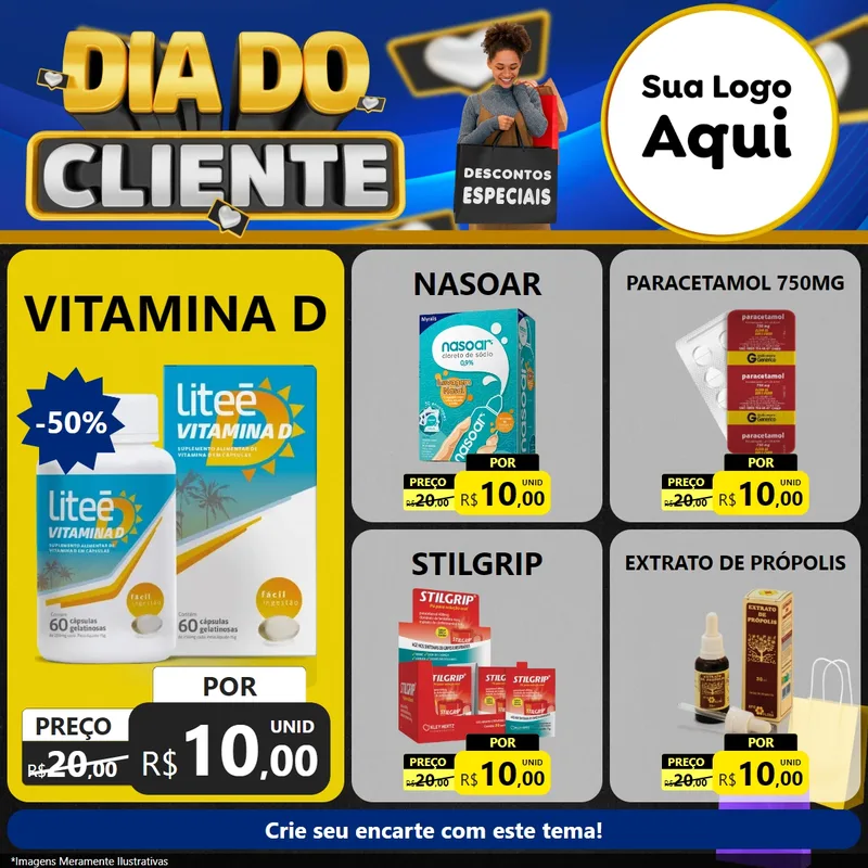 Modelo de Rede Social para Feed Facebook com o tema Dia Do Cliente para Farmácia