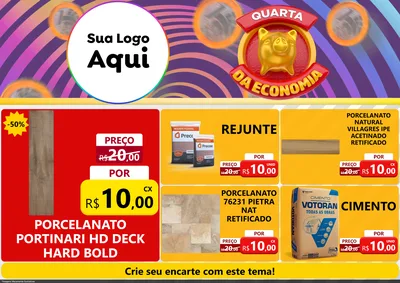 Modelo de Encarte para Encarte A4 Horizontal com o tema Quarta da Economia para Pisos e revestimentos