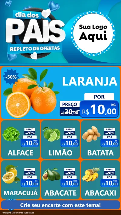 Modelo de Rede Social para Stories com o tema Dia Dos Pais Repleto de Ofertas para Hortifrúti