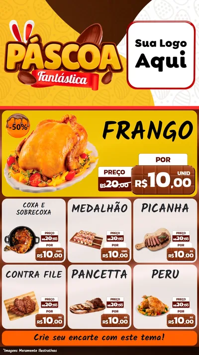 Modelo de Rede Social para Stories com o tema Páscoa Fantástica para Assados