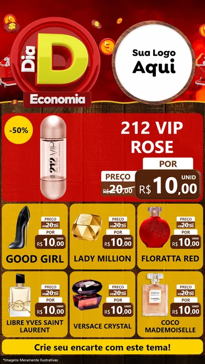 Modelo de Rede Social para Stories com o tema Dia D Economia para Perfumes