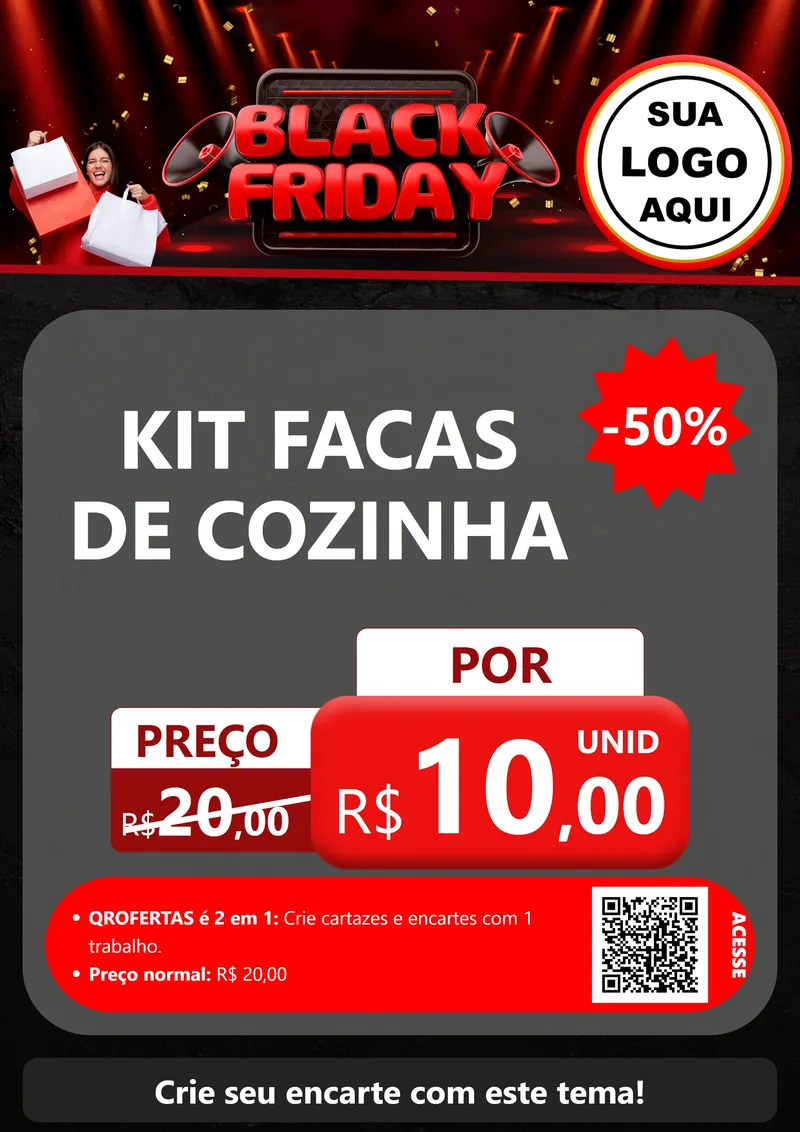 Modelo de Cartaz para Cartaz A4 Vertical com o tema Black Friday para Utilidades Domésticas
