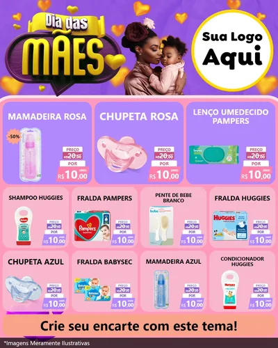 Modelo de Rede Social para Feed Instagram com o tema Dia das Mães para Bebês