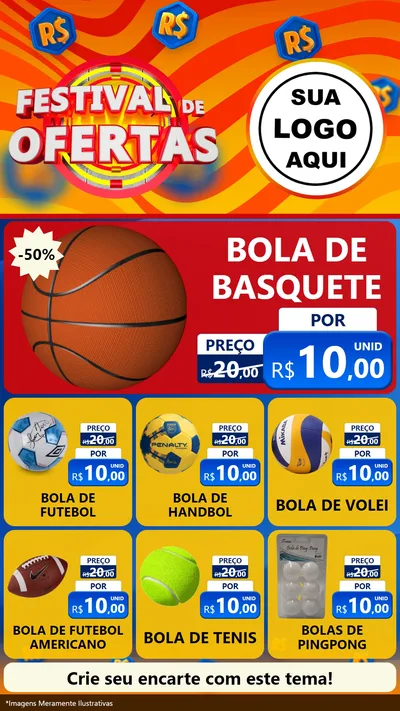 Modelo de Rede Social para Stories com o tema Festival de Ofertas para Artigos Esportivos