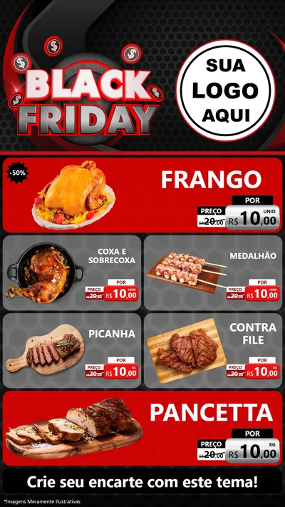 Modelo de TV para TV Vertical com o tema Black Friday para Assados