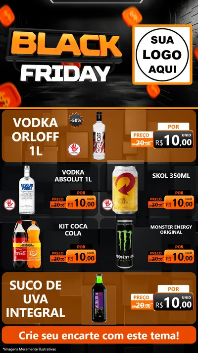 Modelo de TV para TV Vertical com o tema Black Friday para Distribuidora de bebidas