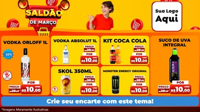 Modelo de TV para TV Horizontal com o tema Saldão de Março para Distribuidora de bebidas