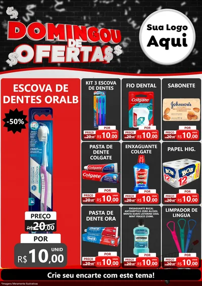 Modelo de Encarte para Encarte A4 Vertical com o tema Domingou de Ofertas para Higiene Pessoal