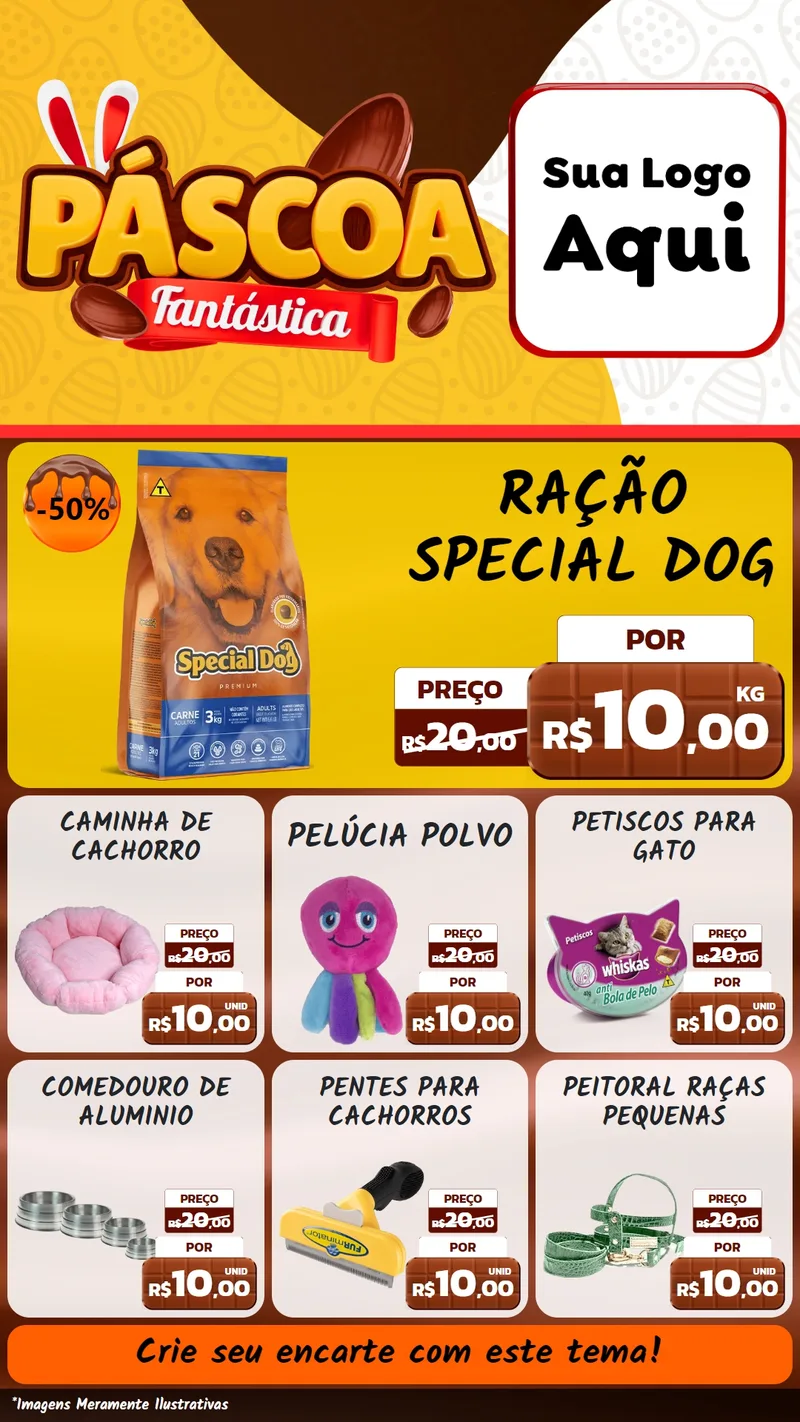 Modelo de Rede Social para Stories com o tema Páscoa Fantástica para Pet Shop