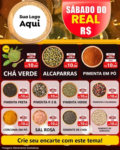 Modelo de Rede Social para Feed Instagram com o tema Sábado do Real para Produtos Naturais