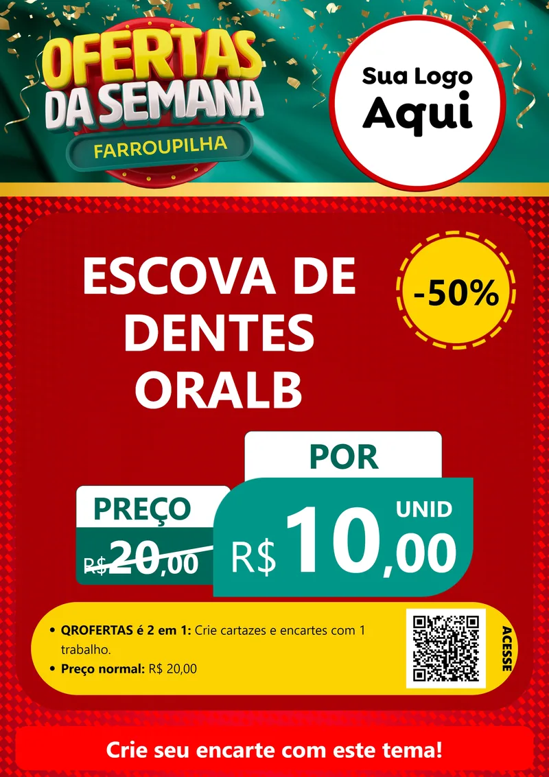 Modelo de Cartaz para Cartaz A4 Vertical com o tema Ofertas da Semana Farroupilha para Higiene Pessoal