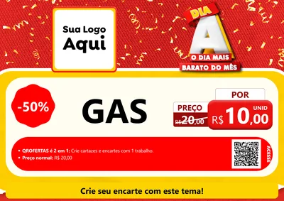 Modelo de Cartaz para Cartaz A4 Horizontal com o tema Dia A o Dia Mais Barato do Mês para Água e gás