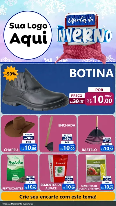 Modelo de Rede Social para Stories com o tema Ofertas de Inverno para Agropecuária