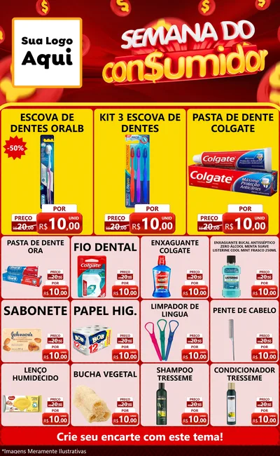 Modelo de Encarte para Encarte Grande com o tema Semana do Consumidor para Higiene Pessoal