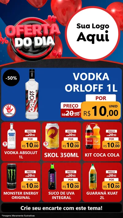 Modelo de Rede Social para Stories com o tema Oferta do Dia para Distribuidora de bebidas