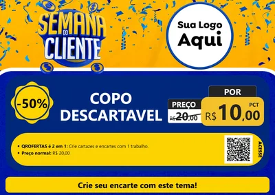 Modelo de Cartaz para Cartaz A4 Horizontal com o tema Semana do Cliente para Embalagens