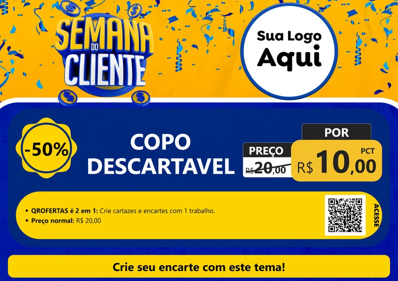 Modelo de Cartaz para Cartaz A4 Horizontal com o tema Semana do Cliente para Embalagens