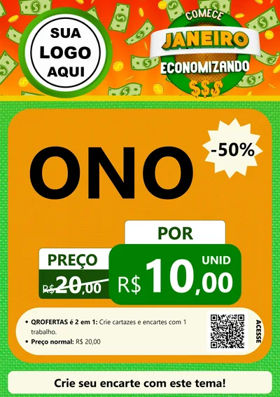 Modelo de Cartaz para Cartaz A4 Vertical com o tema Comece Janeiro Economizando para Óticas