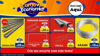 Modelo de TV para TV Horizontal com o tema Carnaval da Economia para Ferragens