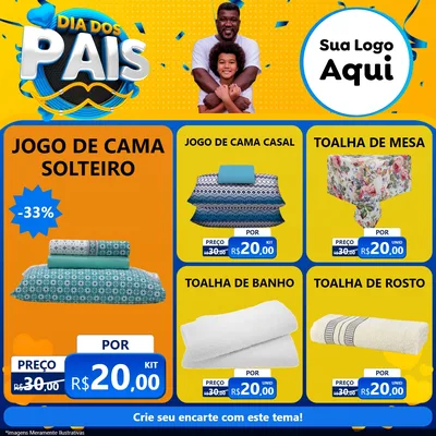 Modelo de Rede Social para Feed Facebook com o tema Dia dos Pais para Cama, Mesa e Banho