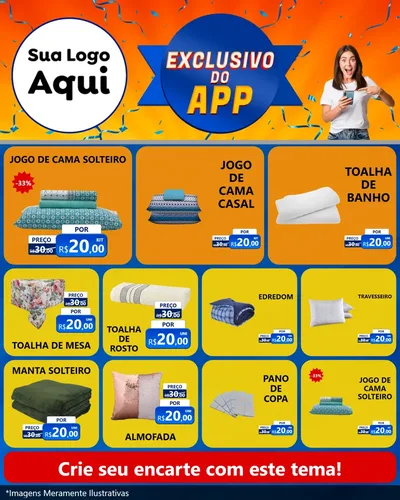 Modelo de Rede Social para Feed Instagram com o tema Exclusivo do Aplicativo para Cama, Mesa e Banho