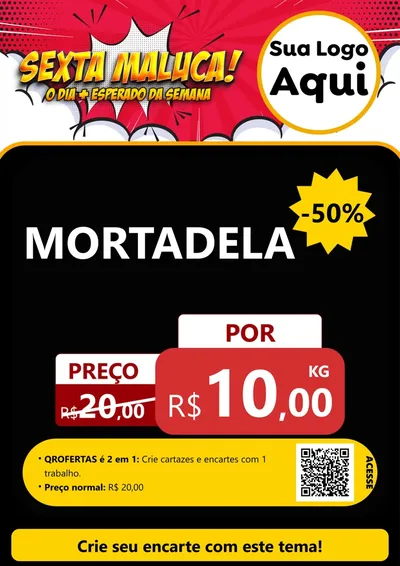 Modelo de Cartaz para Cartaz A4 Vertical com o tema Sexta Maluca! para Frios e Laticínios
