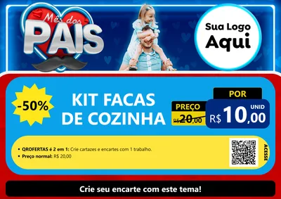 Modelo de Cartaz para Cartaz A4 Horizontal com o tema Mês Dos Pais para Utilidades Domésticas