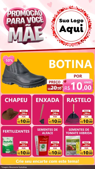 Modelo de Rede Social para Stories com o tema Promoção Para Você Mãe para Agropecuária