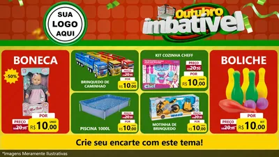 Modelo de TV para TV Horizontal com o tema Outubro Imbatível para Brinquedos
