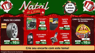 Modelo de TV para TV Horizontal com o tema Um Natal de Ofertas para Auto peças