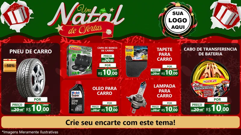 Modelo de TV para TV Horizontal com o tema Um Natal de Ofertas para Auto peças