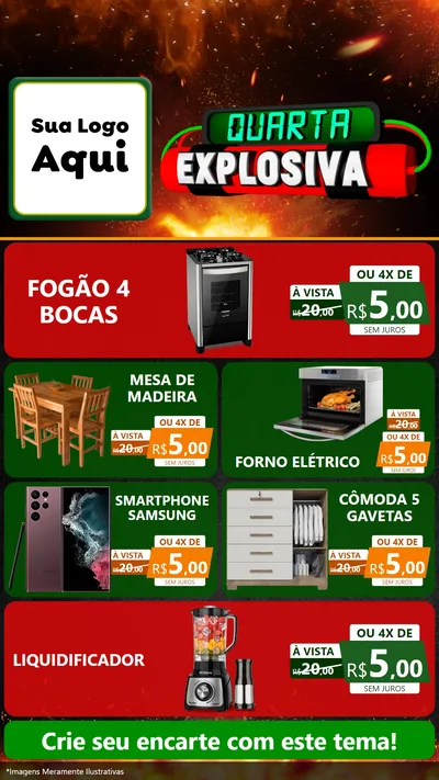Modelo de TV para TV Vertical com o tema Quarta Explosiva para Móveis e Eletro