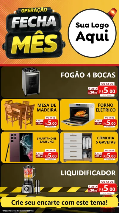 Modelo de TV para TV Vertical com o tema Operação Fecha Mês para Móveis e Eletro
