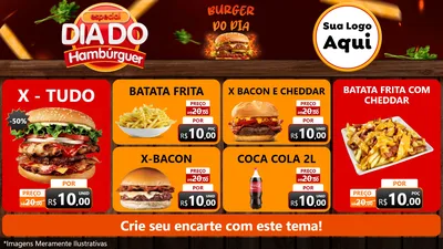Modelo de TV para TV Horizontal com o tema Especial Dia do Hambúrguer para Hamburgueria