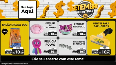 Modelo de TV para TV Horizontal com o tema Setembro Imbatível para Pet Shop