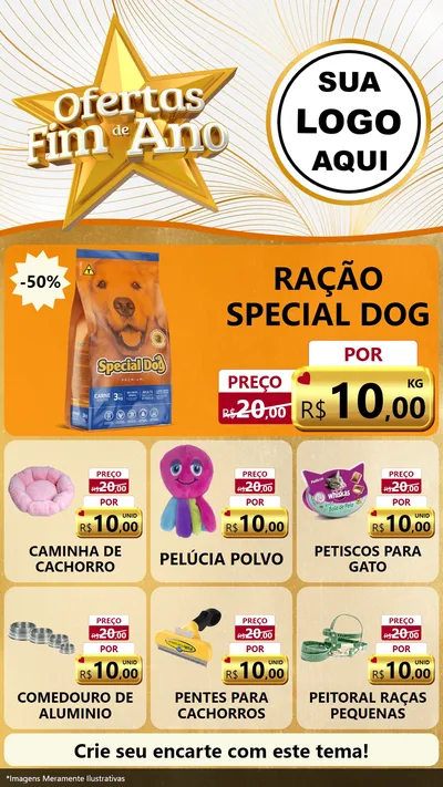 Modelo de Rede Social para Stories com o tema Ofertas Fim de Ano para Pet Shop