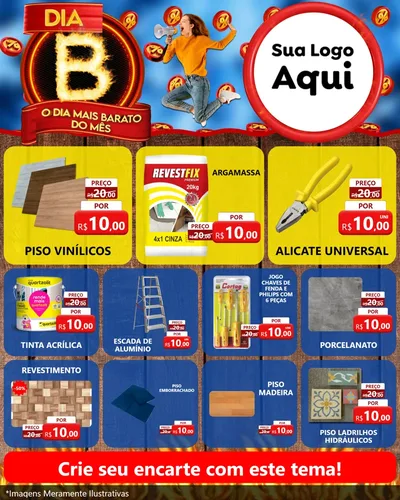 Modelo de Rede Social para Feed Instagram com o tema Dia B - O Dia Mais Barato Do Mês para Material para Construção
