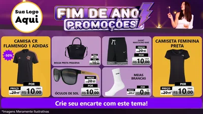 Modelo de TV para TV Horizontal com o tema Fim de Ano Promoções para Roupas e acessórios