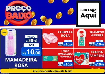 Modelo de Encarte para Encarte A4 Horizontal com o tema Preço Baixo para Bebês
