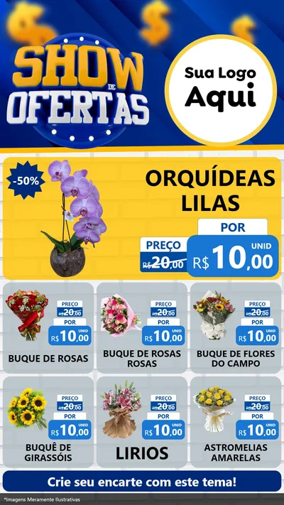 Modelo de Rede Social para Stories com o tema Show de Ofertas para Floricultura e jardim