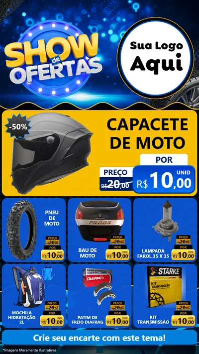 Modelo de Rede Social para Stories com o tema Show de Ofertas para Moto peças