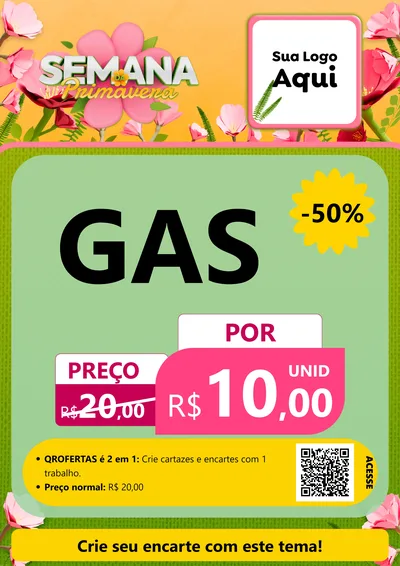 Modelo de Cartaz para Cartaz A4 Vertical com o tema Semana da Primavera para Água e gás