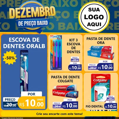 Modelo de Rede Social para Feed Facebook com o tema Dezembro de Preço Baixo para Higiene Pessoal