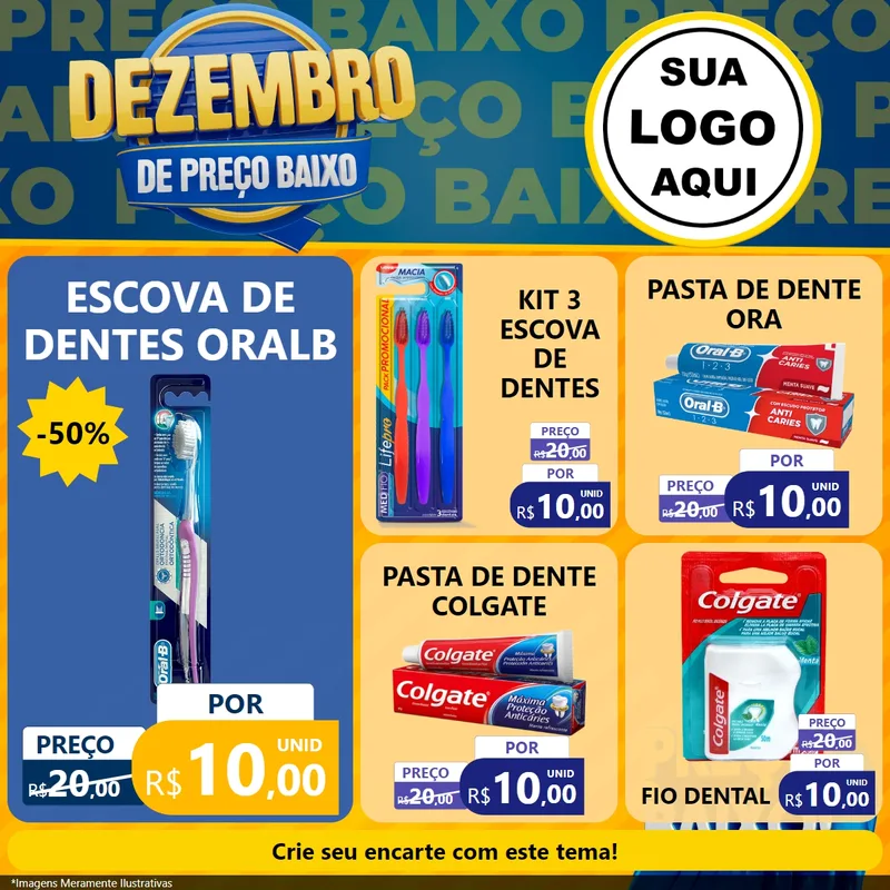 Modelo de Rede Social para Feed Facebook com o tema Dezembro de Preço Baixo para Higiene Pessoal